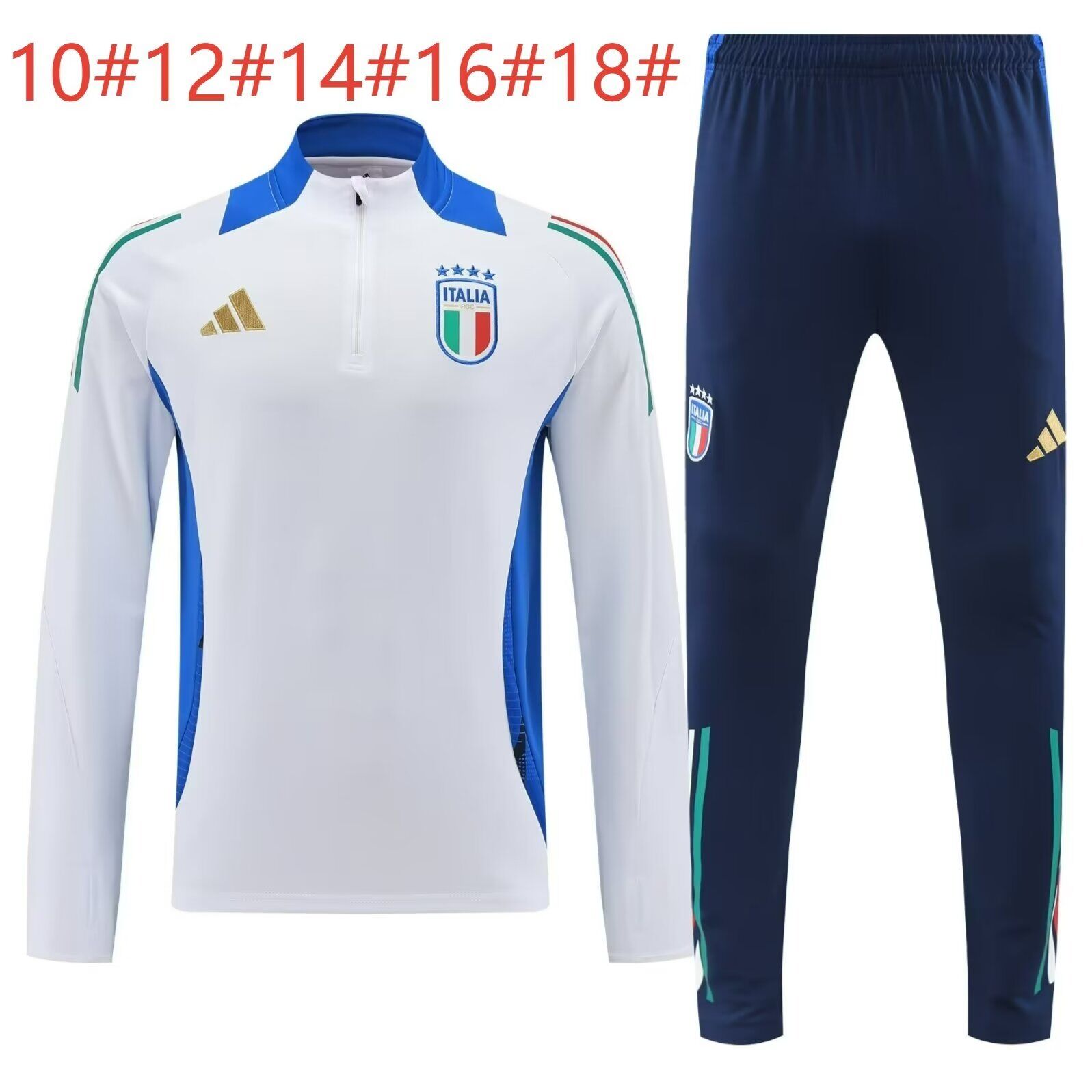 Kids Italy 24/25 Tracksuit - White/Blue